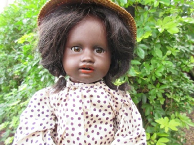Unusual and Rare Gebruder Kuhnlenz Black Doll   - 17 Inch